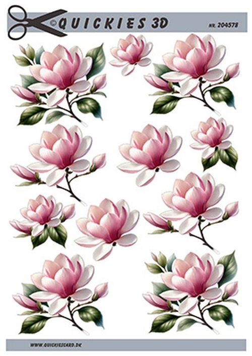 3D Lyserøde æbleblomster